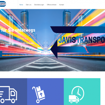 Javis Transport Webseite